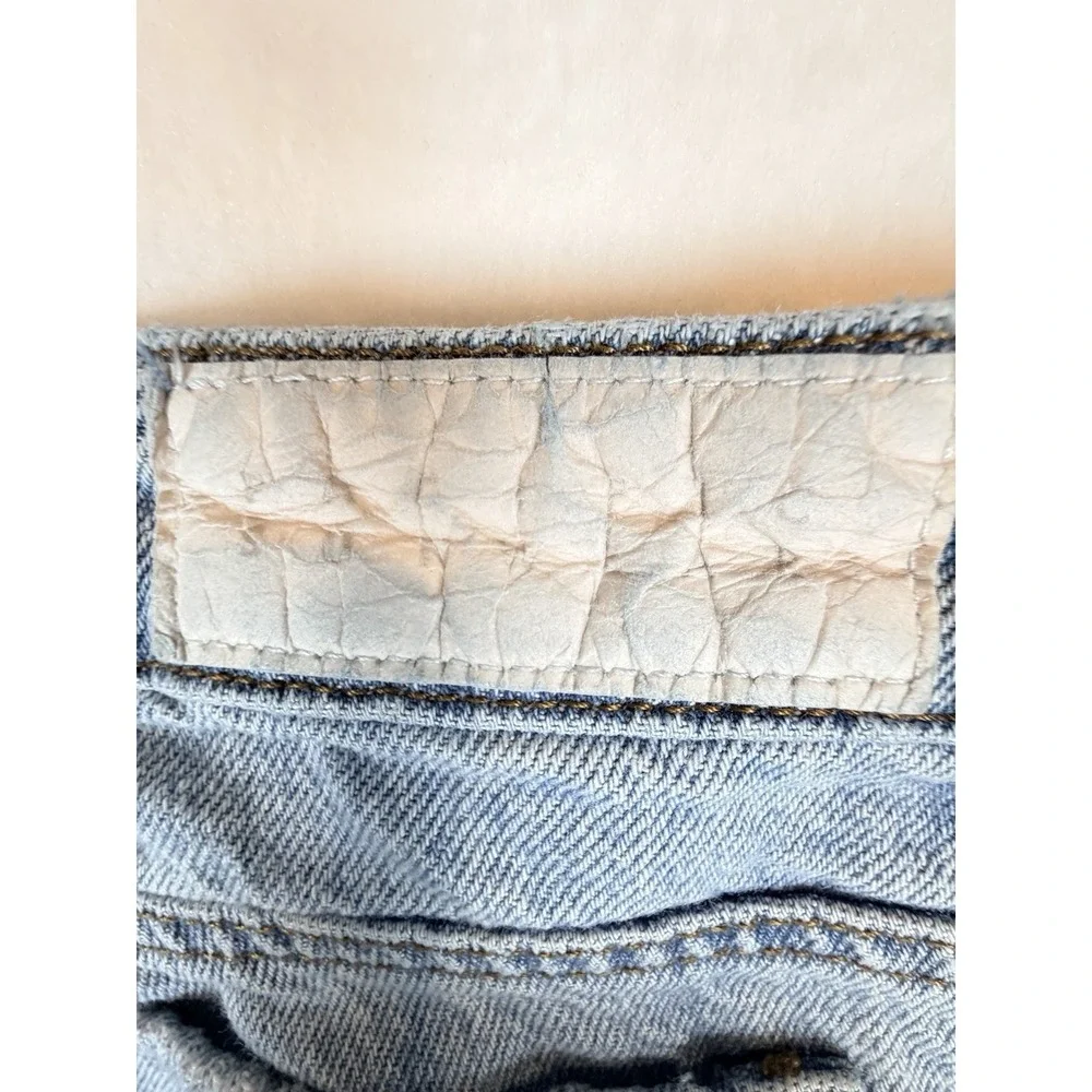 PacSun Low Rise Wide Leg Jeans Womens 26 Distressed Lite Wash Raw Hem Y2K Grunge - Picture 12 of 14